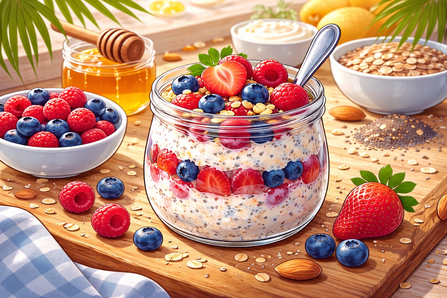 Bircher protéiné aux fruits rouges