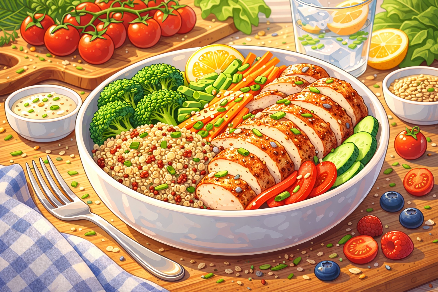 Bowl poulet rôti et quinoa !