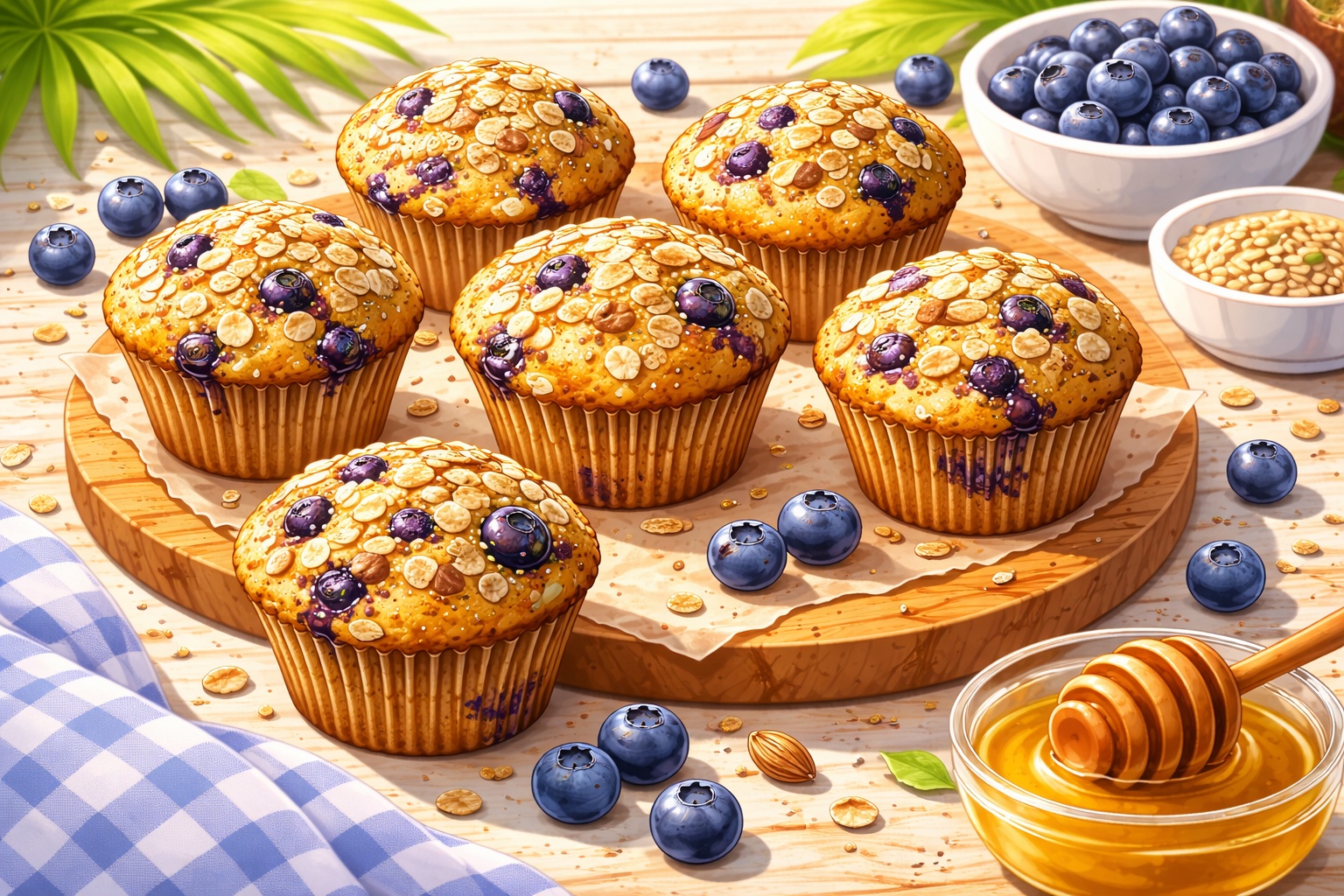 Muffins healthy aux myrtilles !