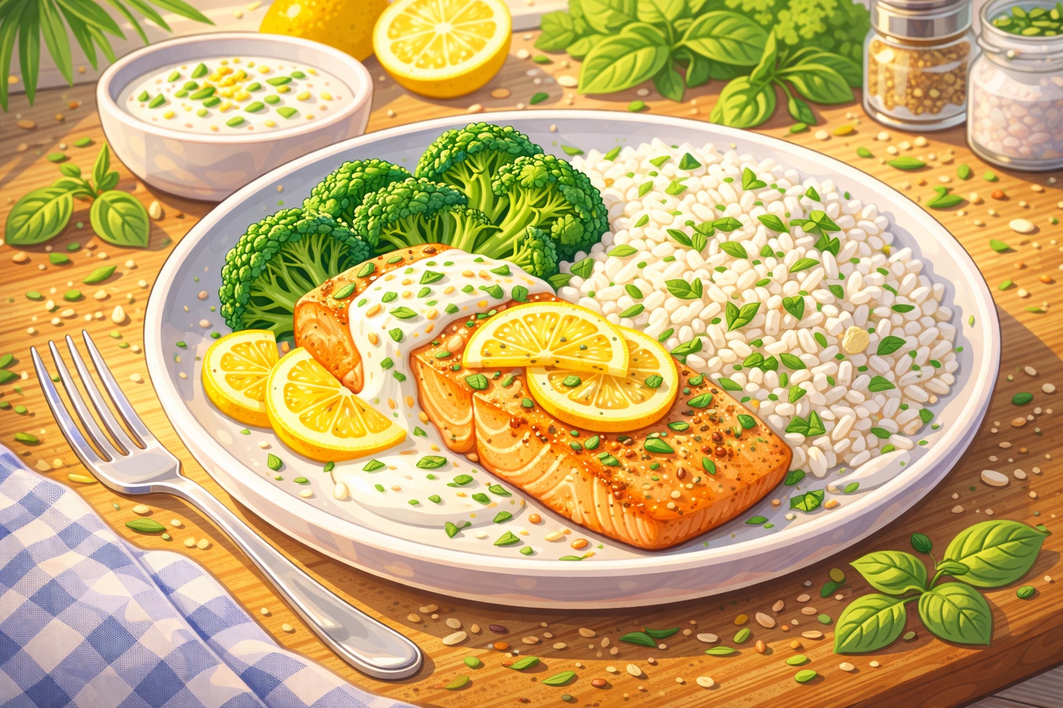 Saumon au four & riz parfumé !