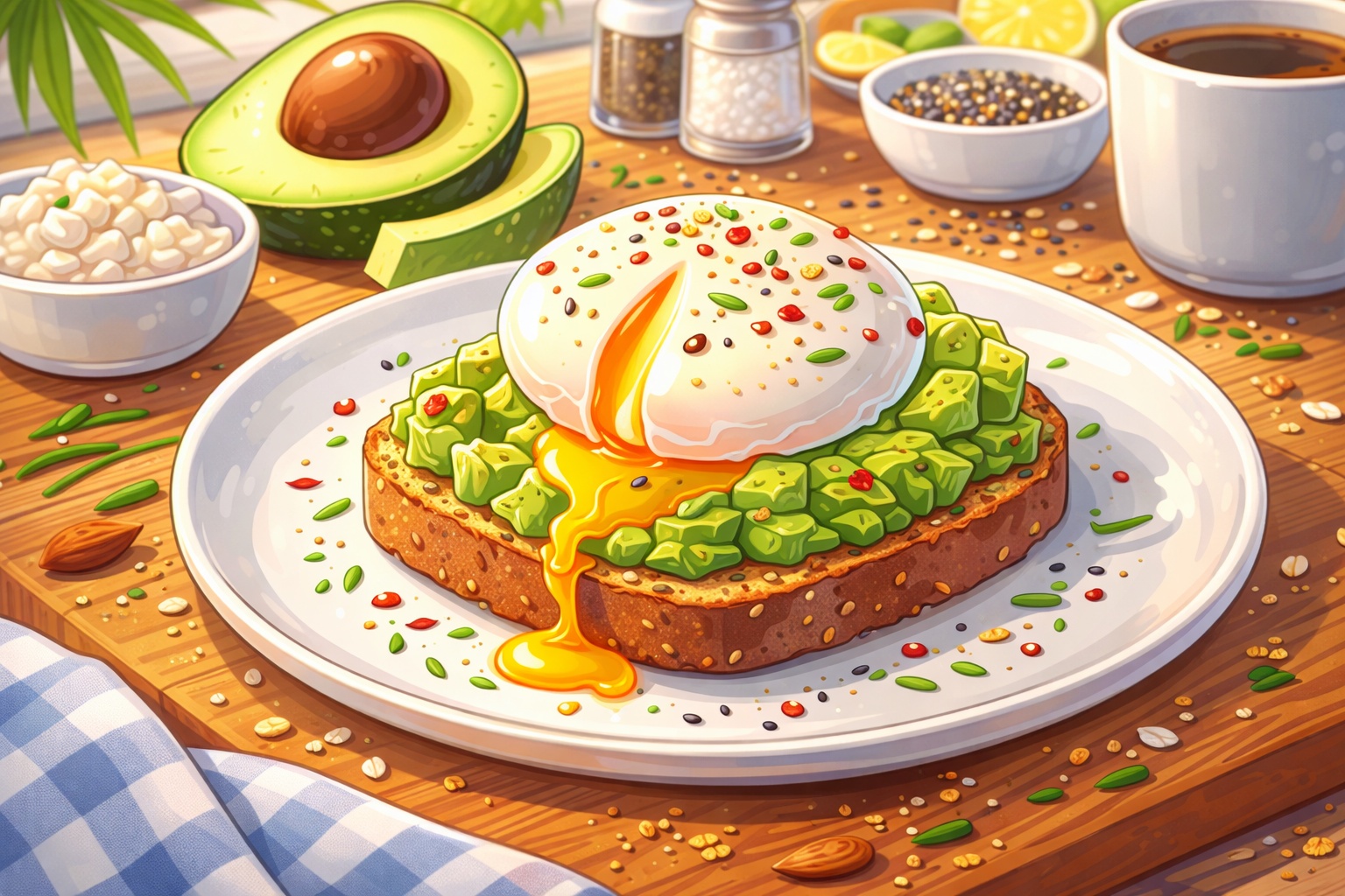 Toast avocat–œuf mollet express